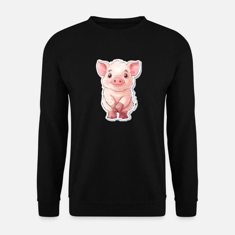 Schwein Ferkel - Unisex Pullover - Schwarz