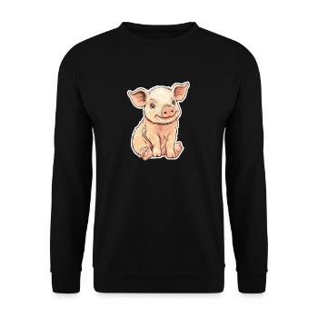 Porc Porcelet - Sweat-shirt Unisexe - noir - Devant - Alina (178cm) & Michal (187cm)