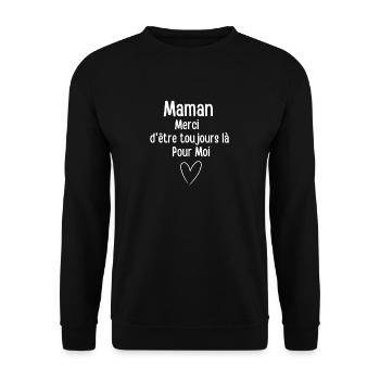 Mama, danke, dass du immer für mich da bist - Unisex Pullover - Schwarz - Vorne - Alina (178cm) & Michal (187cm)