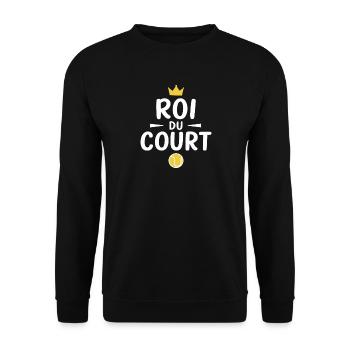 König des Platzes Geschenk Tennisspieler - Unisex Pullover - Schwarz - Vorne - Alina (178cm) & Michal (187cm)