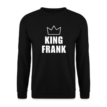 Frank Name with Letter F - King Crown Shirt - Unisex Sweatshirt - black - Front - Alina (178cm) & Michal (187cm)