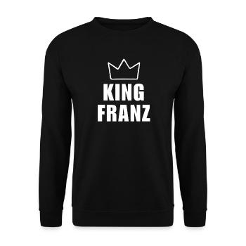 Franz Name mit Buchstabe F - King Crown Hemd - Unisex Pullover - Schwarz - Vorne - Alina (178cm) & Michal (187cm)