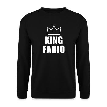 Fabio Name with Letter F - King Crown Shirt - Unisex Sweatshirt - black - Front - Alina (178cm) & Michal (187cm)