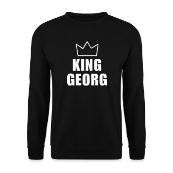 Georg Name mit Buchstabe G - King Crown Hemd - Unisex Pullover - Schwarz - Vorne - Alina (178cm) & Michal (187cm)