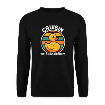 Rubber duck crew enjoys cruise - Unisex Sweatshirt - black - Front - Alina (178cm) & Michal (187cm)