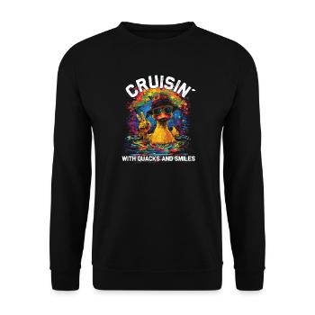 Rubber duck crew enjoys cruise - Unisex Sweatshirt - black - Front - Alina (178cm) & Michal (187cm)