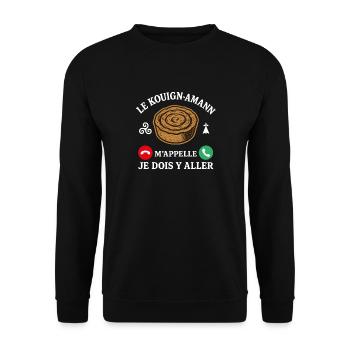 Bretagne Kouign-Amann – Humour & Fierté Bretonne - Sweat-shirt Unisexe - noir - Devant - Alina (178cm) & Michal (187cm)