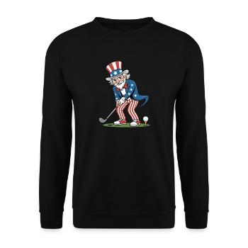Golf Player Grandpa Independence Day 4th of July - Unisex Sweatshirt - black - Front - Alina (178cm) & Michal (187cm)