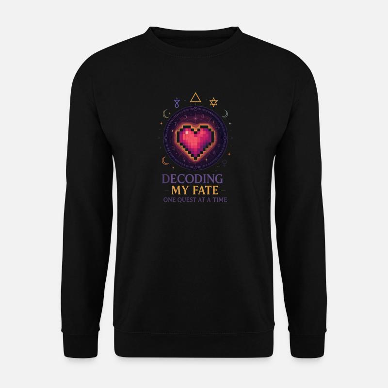 Decoding Fate: Heart Pixel Art - Unisex Sweatshirt - black