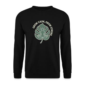 Wachse Ruhig, Werde Stark Meditation - Unisex Pullover - Schwarz - Vorne - Alina (178cm) & Michal (187cm)