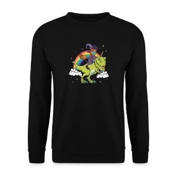 Sorcière Halloween Dinosaure Tyrannosaure T-Rex - Sweat-shirt Unisexe - noir - Devant - Alina (178cm) & Michal (187cm)