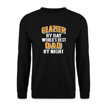 Glazier by Day Best Dad by Night Funny Pride Quote - Unisex Sweatshirt - black - Front - Alina (178cm) & Michal (187cm)