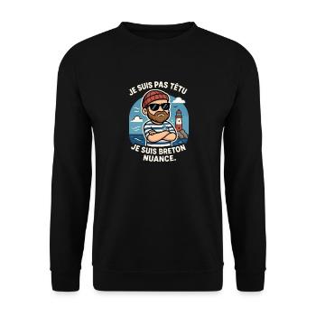 Brittany - I'm Not Stubborn I'm Breton Funny - Unisex Sweatshirt - black - Front - Alina (178cm) & Michal (187cm)