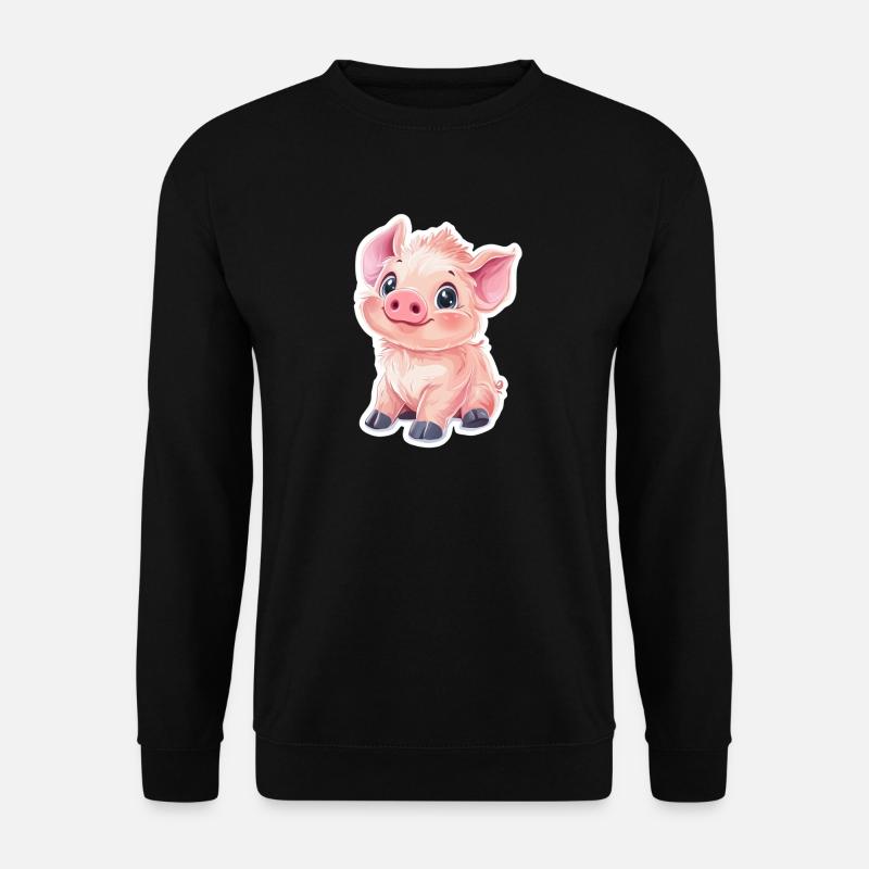 Schwein Ferkel - Unisex Pullover - Schwarz
