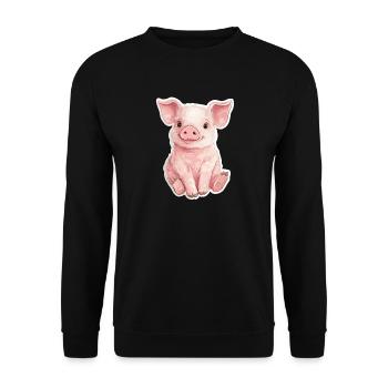 Porc Porcelet - Sweat-shirt Unisexe - noir - Devant - Alina (178cm) & Michal (187cm)