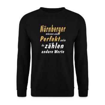 Nürnbergerr müssen nicht Perfekt sein - Unisex Pullover - Schwarz - Vorne - Alina (178cm) & Michal (187cm)
