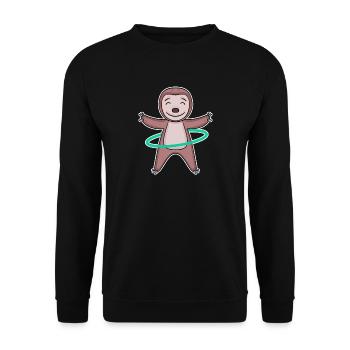 Paresseux mignon avec cerceau - Sweat-shirt Unisexe - noir - Devant - Alina (178cm) & Michal (187cm)