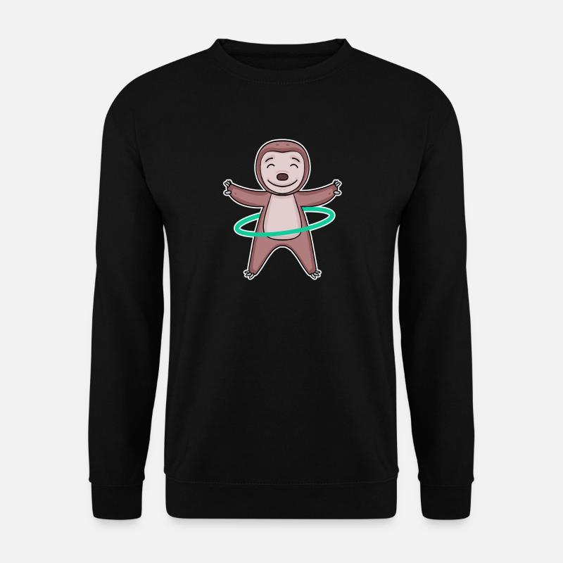 Cute sloth with hoop - Unisex Sweatshirt - black