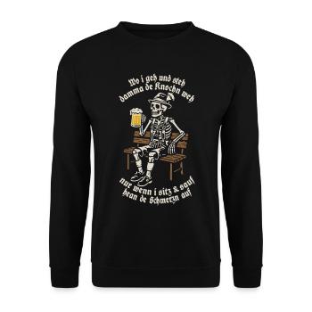 Wherever I go and stand, my bones hurt - Skeleton - Unisex Sweatshirt - black - Front - Alina (178cm) & Michal (187cm)