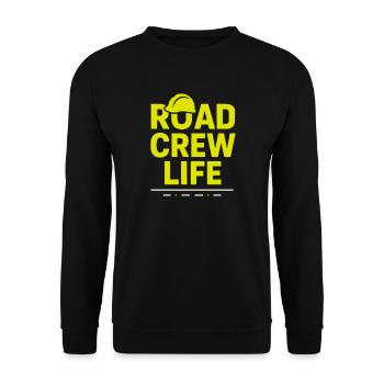 Straßenbauteam Asphalt Betonmannschaft - Unisex Pullover - Schwarz - Vorne - Alina (178cm) & Michal (187cm)