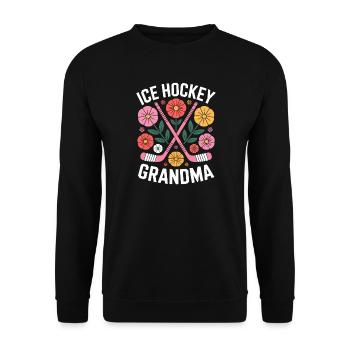 Eishockey Spruch Oma Eishockey Geschenk - Unisex Sweatshirt - black - Front - Alina (178cm) & Michal (187cm)