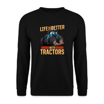 Tractor Kids Farm Lifestyle - Unisex Pullover - Schwarz - Vorne - Alina (178cm) & Michal (187cm)