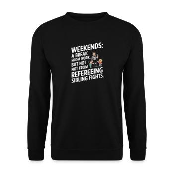 Weekend Sibling Reference Shirt - Unisex Sweatshirt - black - Front - Alina (178cm) & Michal (187cm)