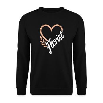 Fleuriste de conception de coeur floral - Sweat-shirt Unisexe - noir - Devant - Alina (178cm) & Michal (187cm)