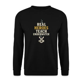 Scuba Instructor Dive Crew Pride Teaching - Unisex Sweatshirt - black - Front - Alina (178cm) & Michal (187cm)