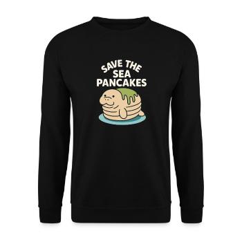 Manatee enthusiast sea beef lover salad love - Unisex Sweatshirt - black - Front - Alina (178cm) & Michal (187cm)