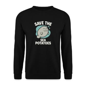 Manatee enthusiast sea beef lover salad love - Unisex Sweatshirt - black - Front - Alina (178cm) & Michal (187cm)