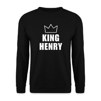 Nom d'Henry avec la lettre H - T-shirt King Crown - Sweat-shirt Unisexe - noir - Devant - Alina (178cm) & Michal (187cm)