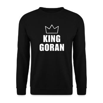 Goran Name mit Buchstabe G - Königskrone Shirt - Unisex Pullover - Schwarz - Vorne - Alina (178cm) & Michal (187cm)