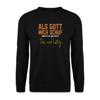 Gottes Liebe und Hundelogik - Unisex Pullover - Schwarz - Vorne - Alina (178cm) & Michal (187cm)