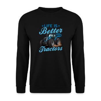 Tractor Kids Farm Lifestyle - Unisex Pullover - Schwarz - Vorne - Alina (178cm) & Michal (187cm)
