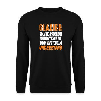 Glazier Nutritional Facts Parody Work Skill Humor - Unisex Pullover - Schwarz - Vorne - Alina (178cm) & Michal (187cm)