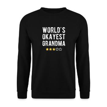 World's Okayest Grandma Funny Grandma Saying - Unisex Sweatshirt - black - Front - Alina (178cm) & Michal (187cm)
