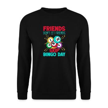 Jeu de bingo Amis, ne laissez pas passer le bingo - Sweat-shirt Unisexe - noir - Devant - Alina (178cm) & Michal (187cm)