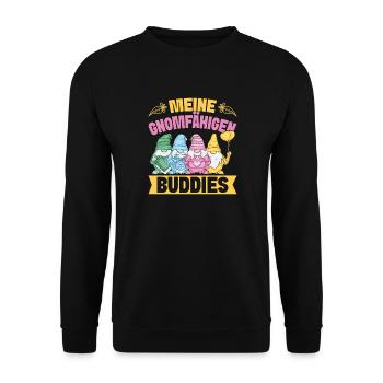 Costume de nain de jardin Gnome-able Buddies Gnome - Sweat-shirt Unisexe - noir - Devant - Alina (178cm) & Michal (187cm)