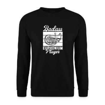 Baritone Player Badass Player Euphonium - Unisex Sweatshirt - black - Front - Alina (178cm) & Michal (187cm)