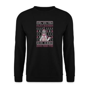 Weihnachten Merry Christmas Weihnachtsoutfit  - Unisex Pullover - Schwarz - Vorne - Alina (178cm) & Michal (187cm)