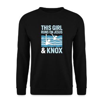 Synchronschwimmen Kunstschwimmen Wassersport - Unisex Pullover - Schwarz - Vorne - Alina (178cm) & Michal (187cm)
