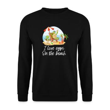 Turtle Beach – I love eggs Design - Unisex Sweatshirt - black - Front - Alina (178cm) & Michal (187cm)