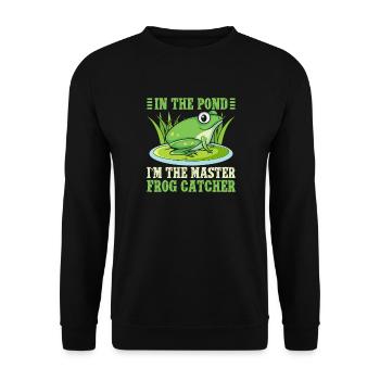 Frog Catcher In The Pond Master Catcher Frog - Unisex Sweatshirt - black - Front - Alina (178cm) & Michal (187cm)