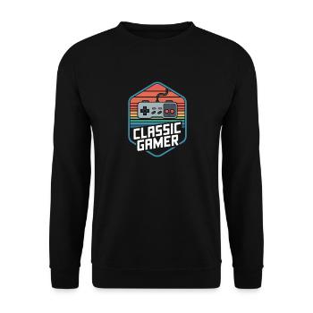 Manette rétro Classic Gamer Nostalgia - Sweat-shirt Unisexe - noir - Devant - Alina (178cm) & Michal (187cm)