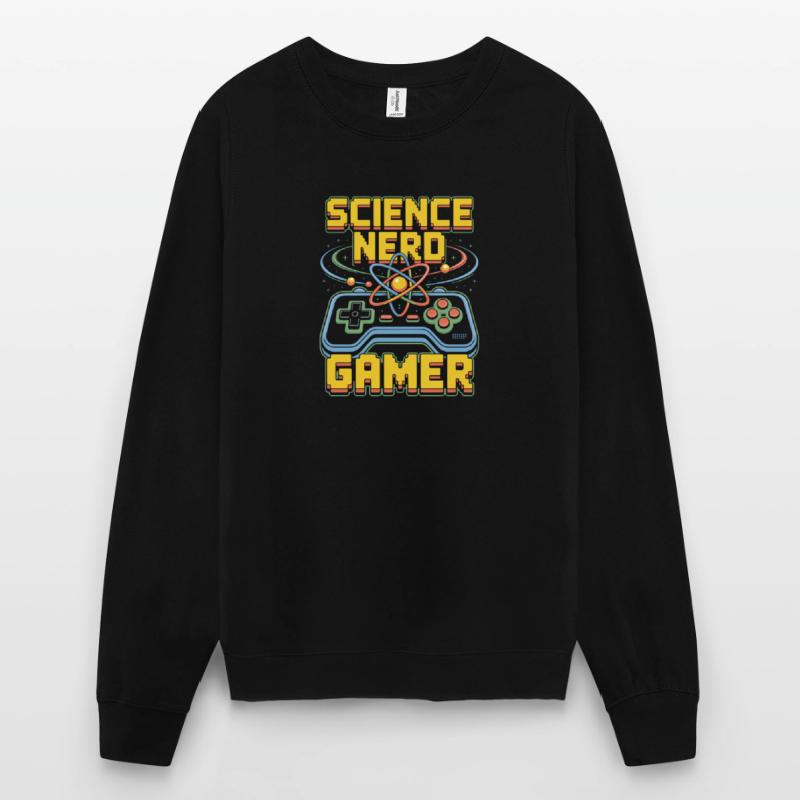 Science Nerd Gamer Atom Controller Wissenschaft Sweat-shirt Unisexe