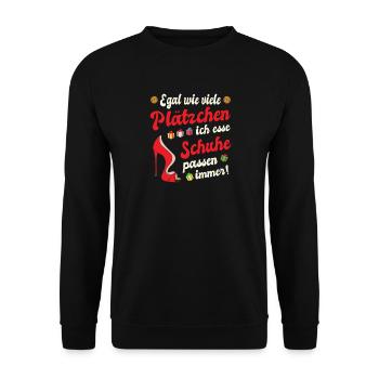 Weihnachtsoutfit Plätzchen Backen Weihnachten Xmas - Unisex Pullover - Schwarz - Vorne - Alina (178cm) & Michal (187cm)