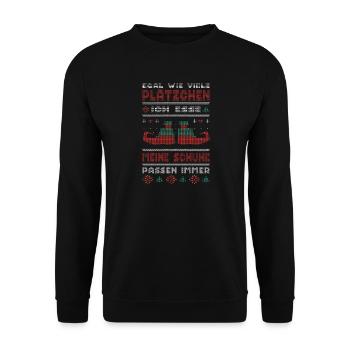 Weihnachtsoutfit Plätzchen Backen Weihnachten Xmas - Unisex Pullover - Schwarz - Vorne - Alina (178cm) & Michal (187cm)