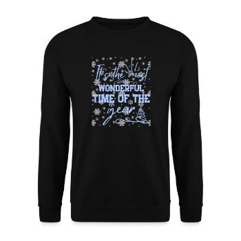 Christmas Quote Winter Vacation - Unisex Sweatshirt - black - Front - Alina (178cm) & Michal (187cm)