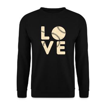 Liebe Baseball Vintage Geschenk - Unisex Pullover - Schwarz - Vorne - Alina (178cm) & Michal (187cm)